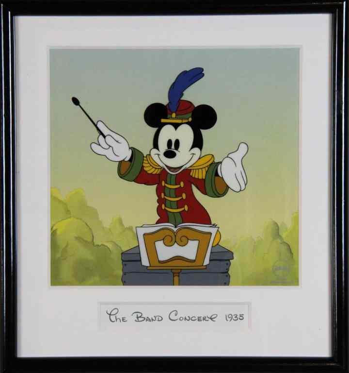 Appraisal: Disney Cell of Mickey ''The Band Concert ''Framed colored cell