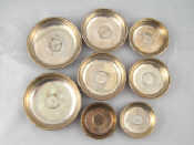 Appraisal: A double set of eight silver small dishes each with