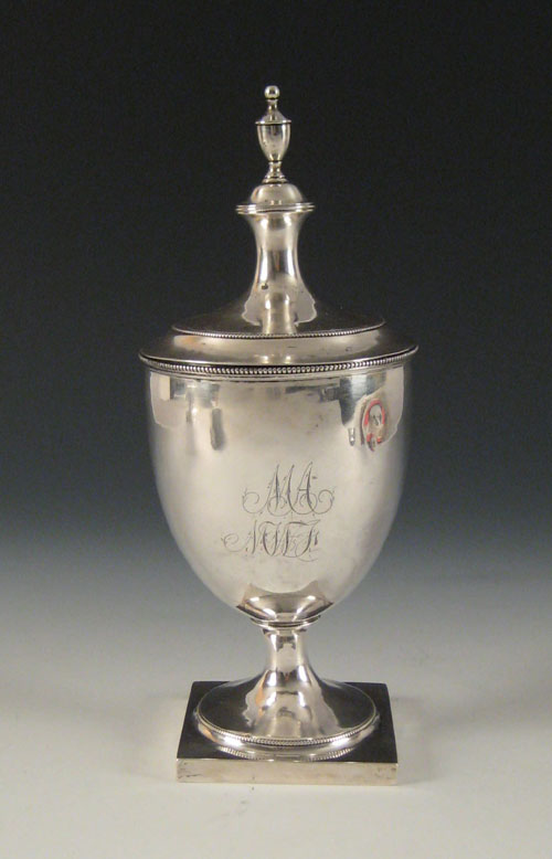 Appraisal: Baltimore silver covered sugar urn ca bearing the touch of