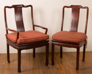 Appraisal: Chinese Style Exotic Hardwood Chairs Pair Contemporary Chinese style armchair