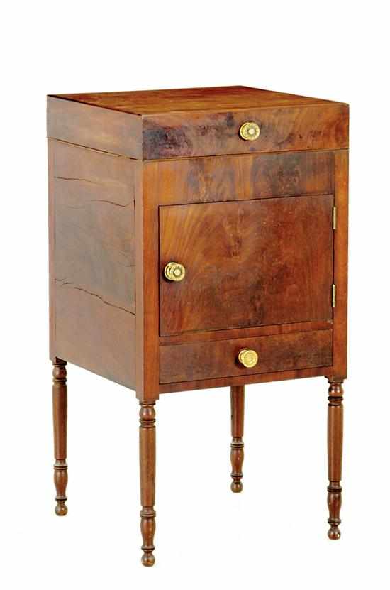 Appraisal: Federal mahogany washstand probably Pennsylvania circa square hinged top opening