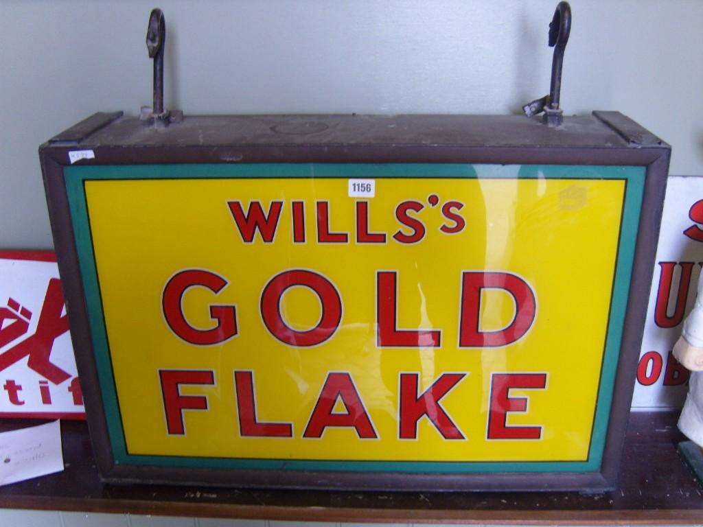 Appraisal: A Wills Gold Flake external double sided shop advertising sign