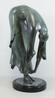 Appraisal: AZUZ Haim Patinated Bronze Dancer Stretching Signed 'H Azuz' and