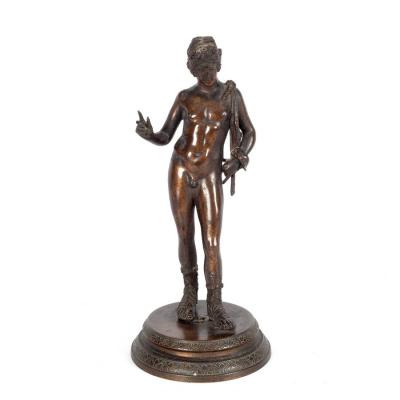 Appraisal: A bronze figure of a Narcissus after the Antique raised