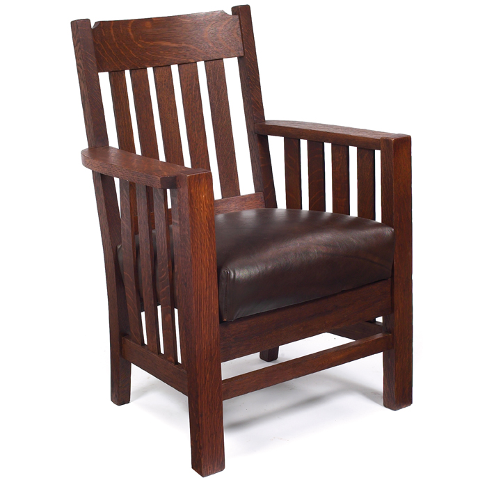 Appraisal: Karpen armchair five vertical slats to back and four under