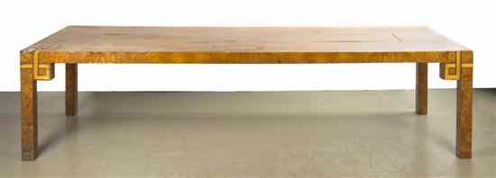 Appraisal: An Art Deco Burlwood Conference Table having a rectangular top