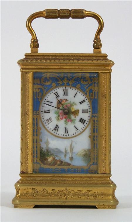 Appraisal: A French late th century miniature gilt brass and enamel