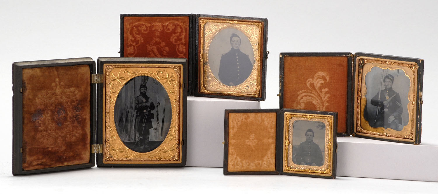 Appraisal: FOUR CIVIL WAR-ERA PHOTOGRAPHS Mid- th Century Ambrotype depicting a