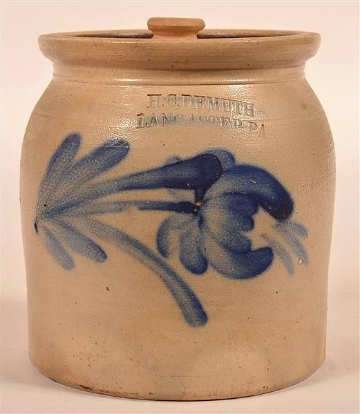 Appraisal: H C Demuth Lancaster PA Stoneware Crock Very Rare H