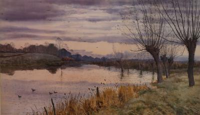 Appraisal: Arthur Anderson Fraser - River Scene with Willow Trees watercolour