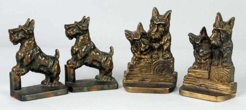 Appraisal: Lot of Pairs of Scottie Bookends Description Cast iron and