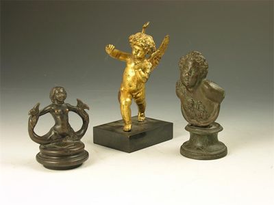 Appraisal: A bronze finial modelled as a mermaid Italian th century