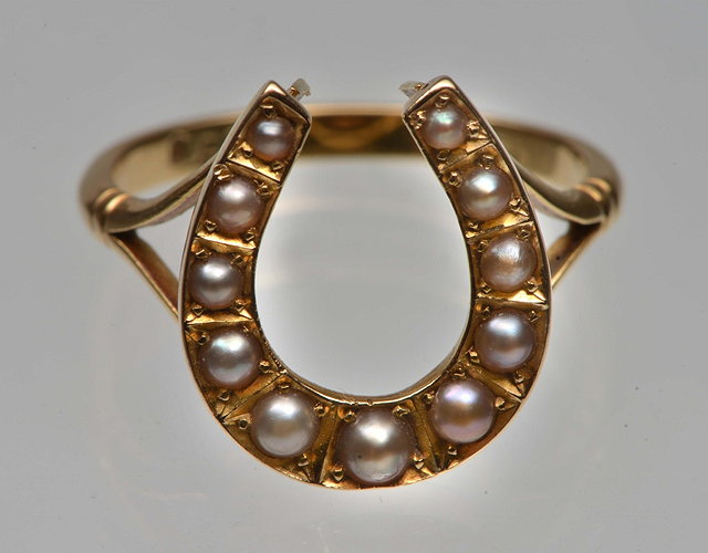 Appraisal: A PEARL SET DRESS RING in the form of a