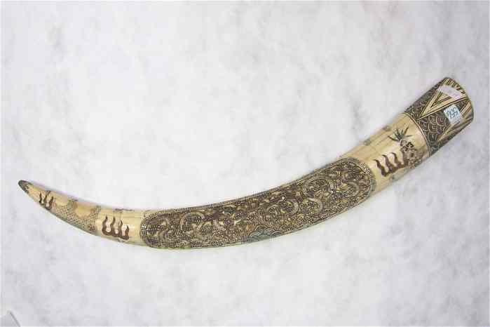 Appraisal: CHINESE PIECED BONE ''TUSK '' having a central carved panel