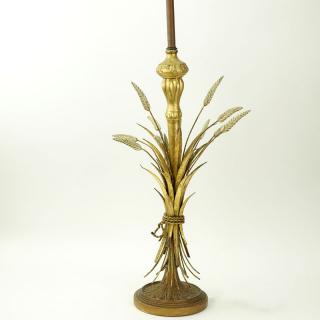 Appraisal: Mid-Century Hollywood Regency Frederick Cooper Wheat Sheaf Lamp Signed With