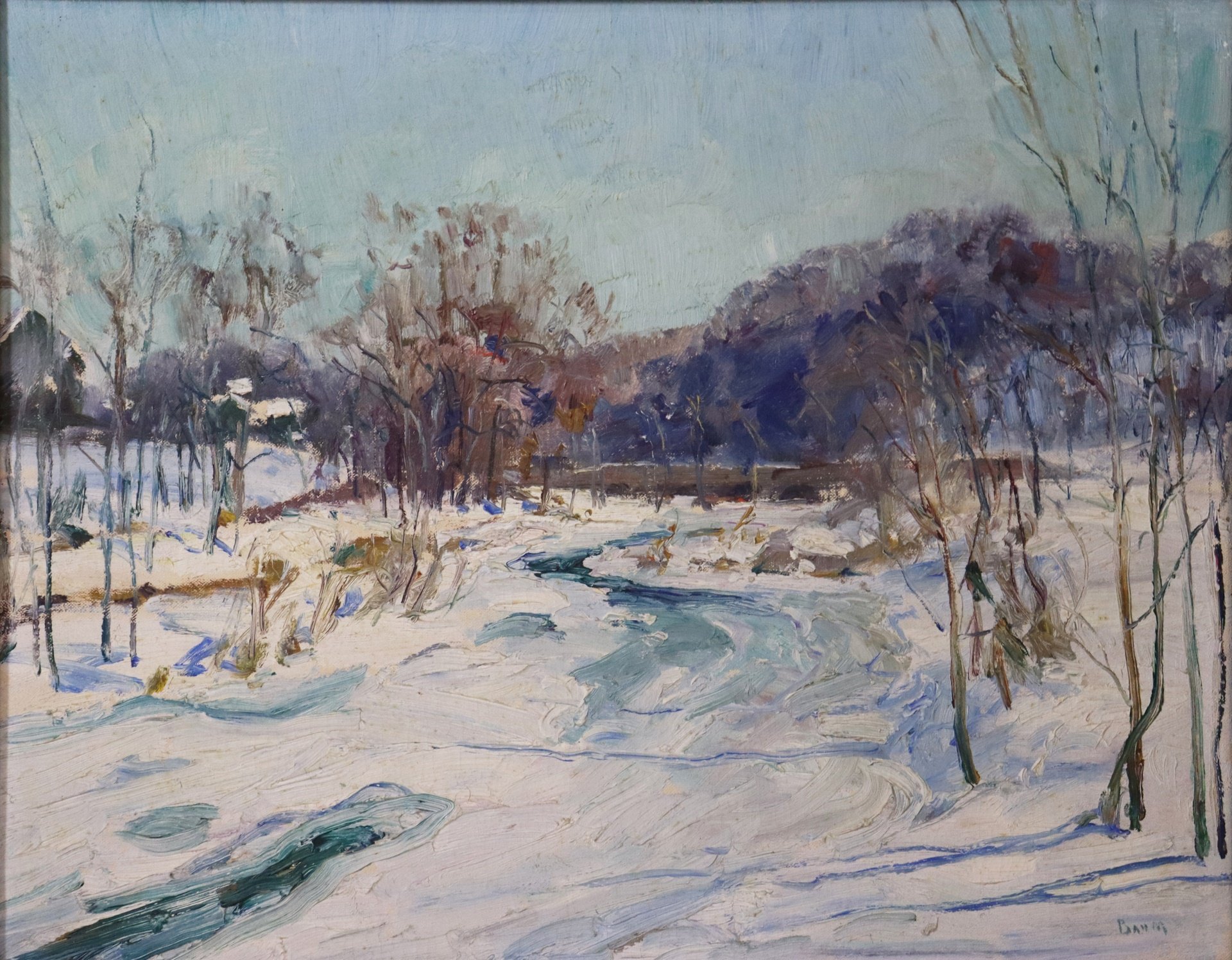 Appraisal: WALTER EMERSON BAUM AMERICAN - Winter Landscape with stream Oil