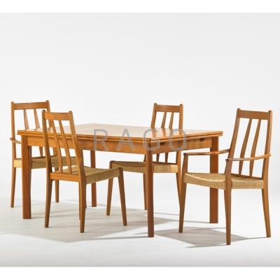 Appraisal: BRDR FURBO Draw-leaf dining table and four chairs two arm-