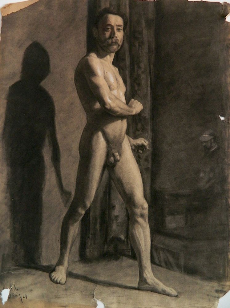 Appraisal: Henry Leland charcoal drawing Henry Leland American - - Male