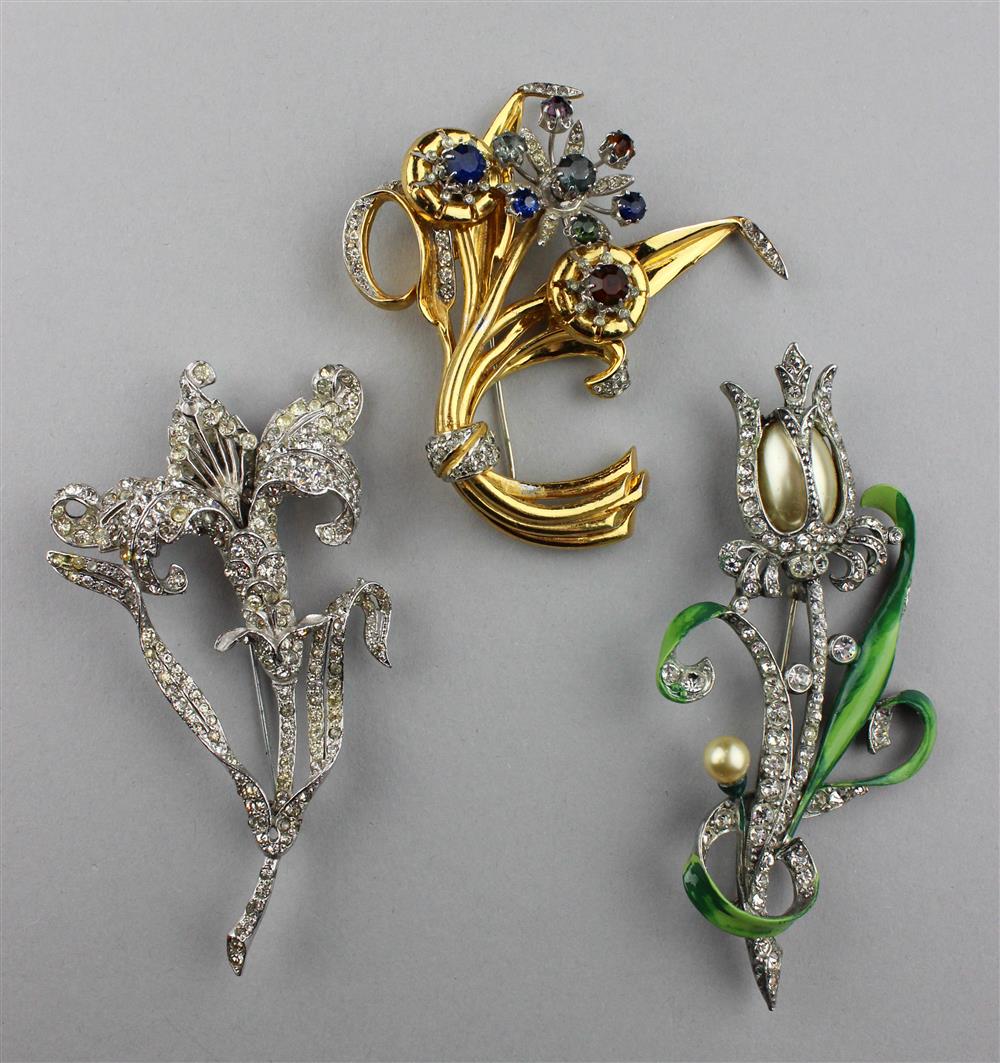 Appraisal: STARET BROOCH A REINAD BROOCH AND AN UNSIGNED FLORAL SPRAY