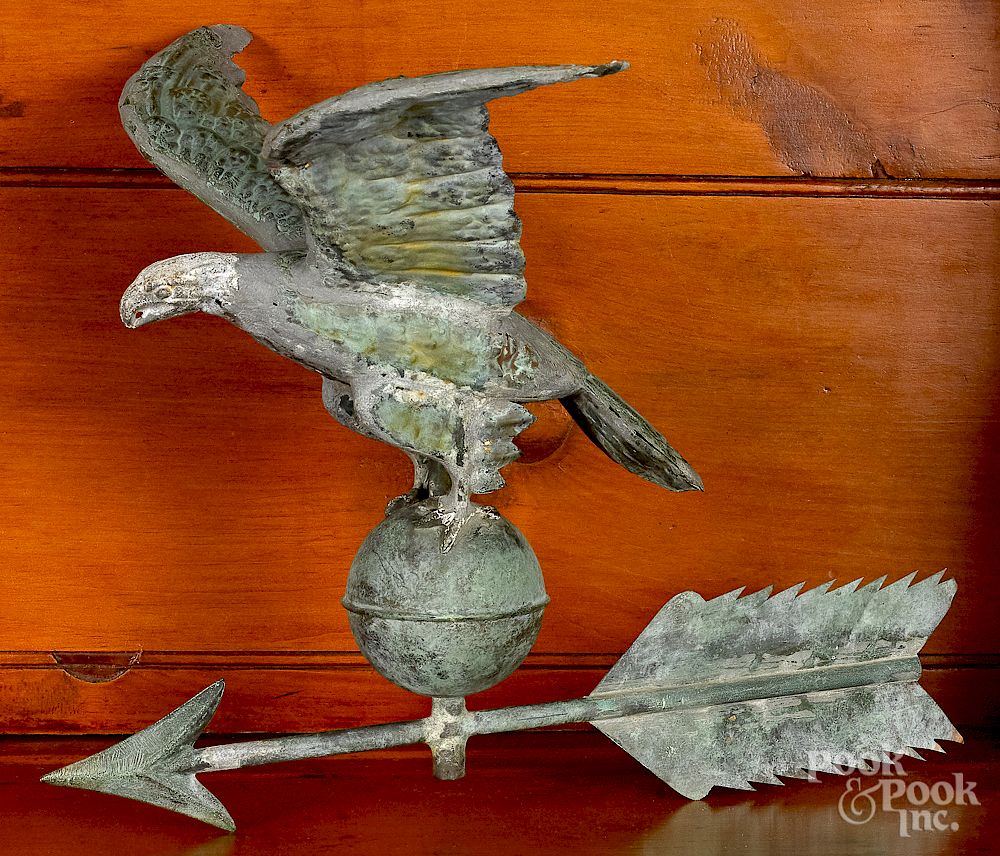 Appraisal: Copper eagle weathervane Exclusive on Bidsquare Copper eagle weathervane th