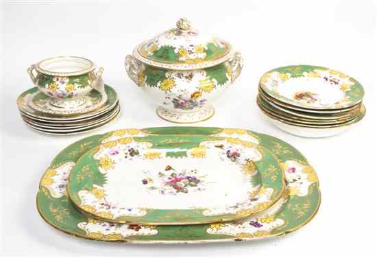 Appraisal: An English Porcelain Partial Dinner Service comprising six dinner plates