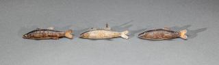 Appraisal: Three Fish Carvings c All three fish carvings are made