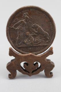 Appraisal: Antique American Coin on Stand Antique American Coin on Stand