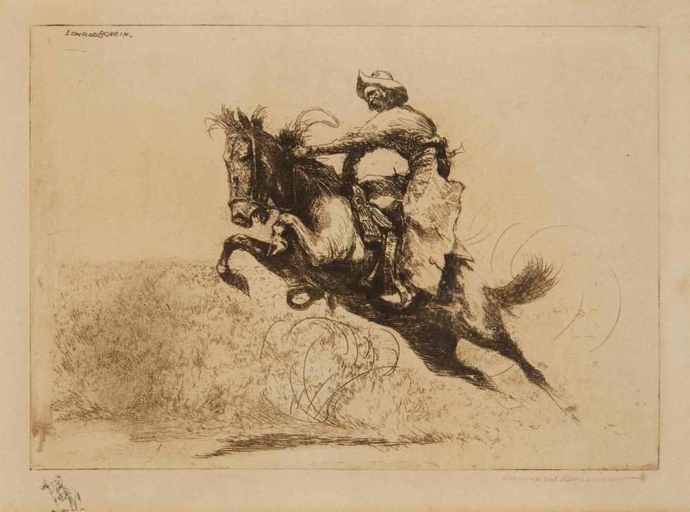 Appraisal: Edward Borein - Flying Mount Etching and drypoint on paper