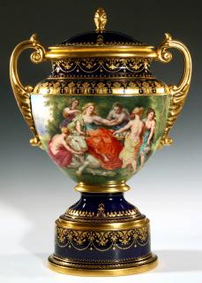 Appraisal: AN IMPRESSIVE -INCH CONTINENTAL PORCELAIN BOLTED URN An exceptional example