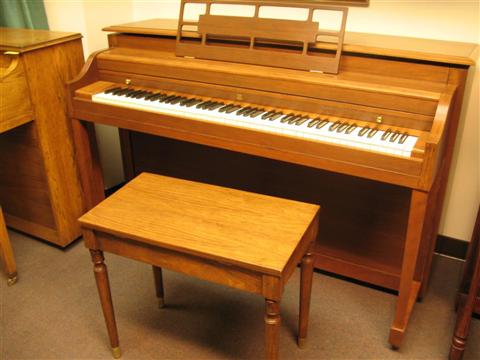 Appraisal: LESTER SPINET WALNUT PIANO numbered with bench - Provenance Gordon