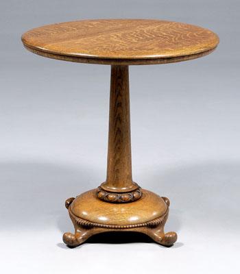 Appraisal: Victorian oak pedestal table circular top and column support circular