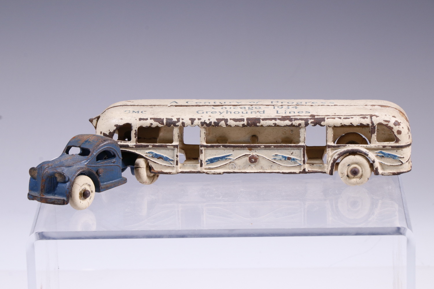 Appraisal: ARCADE GREYHOUND 'CENTURY OF PROGRESS' CAST IRON TOY BUS Cast