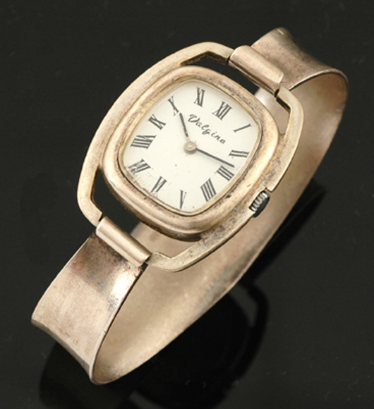 Appraisal: LADIES VALGINA WRISTWATCH TO A SILVER CASE AND BRACELET BAND