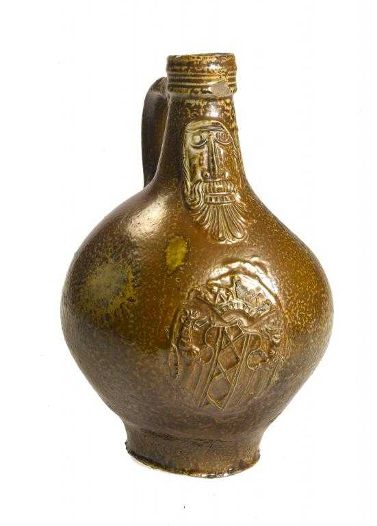 Appraisal: A GERMAN STONEWARE BOTTLE COLOGNE EARLY TH CENTURY of bulbous