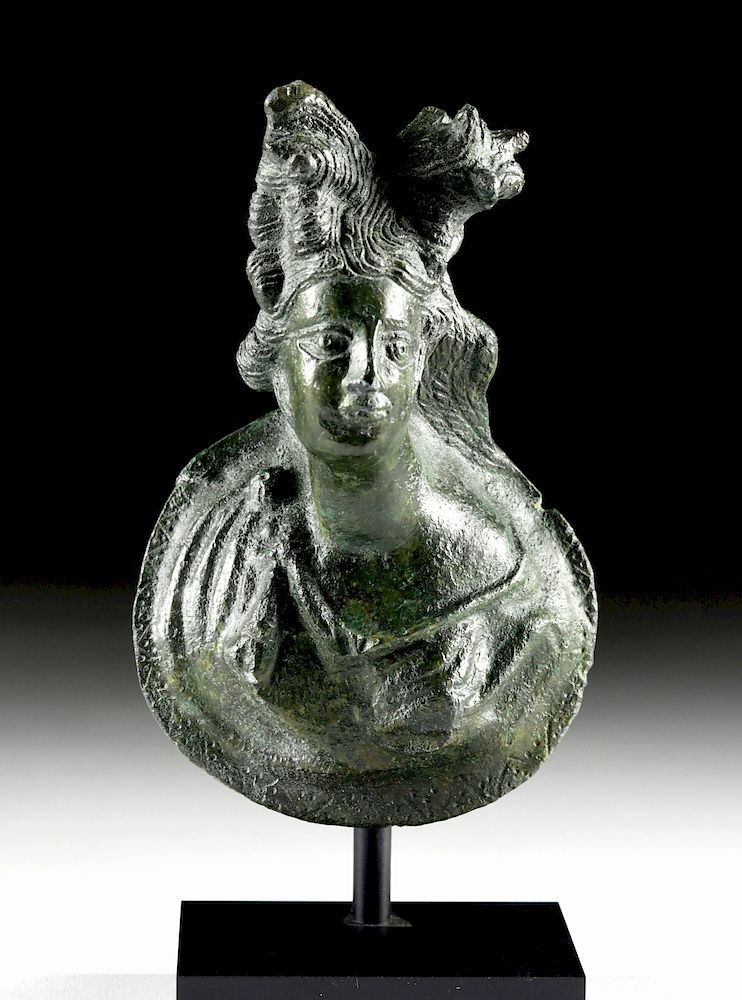 Appraisal: Roman Leaded Bronze Attachment of a Maenad Originally Listed At