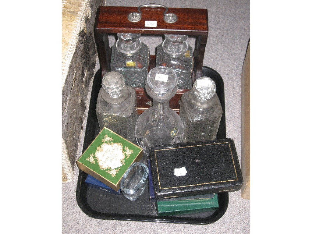 Appraisal: Lot comprising tantalus decanters etc