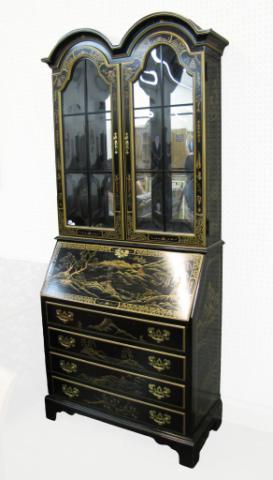 Appraisal: Jasper Cabinet Chinoiserie Bookcase Secretary with double glass doors double