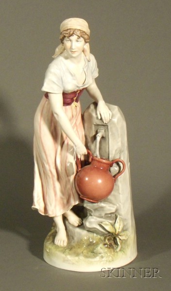 Appraisal: Royal Dux Porcelain Water Bearer Czechoslovakia early th century polychrome