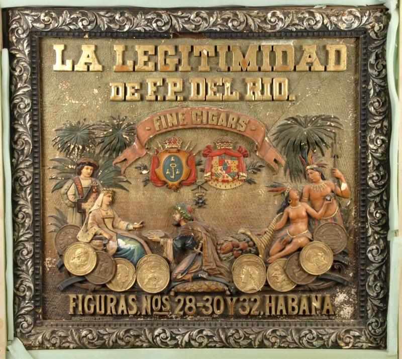 Appraisal: Plaster La Legitimidad Hondarez Cuban Cigar Sign Description Circa Sometime