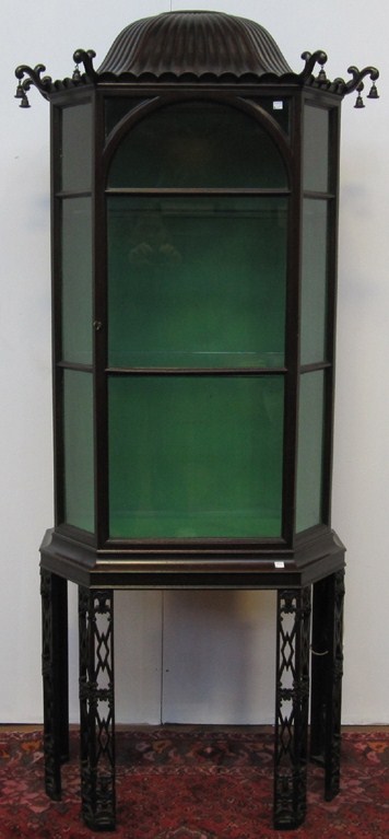 Appraisal: VITRINE CABINET nd Quarter th C Chinese Chippendale style carved