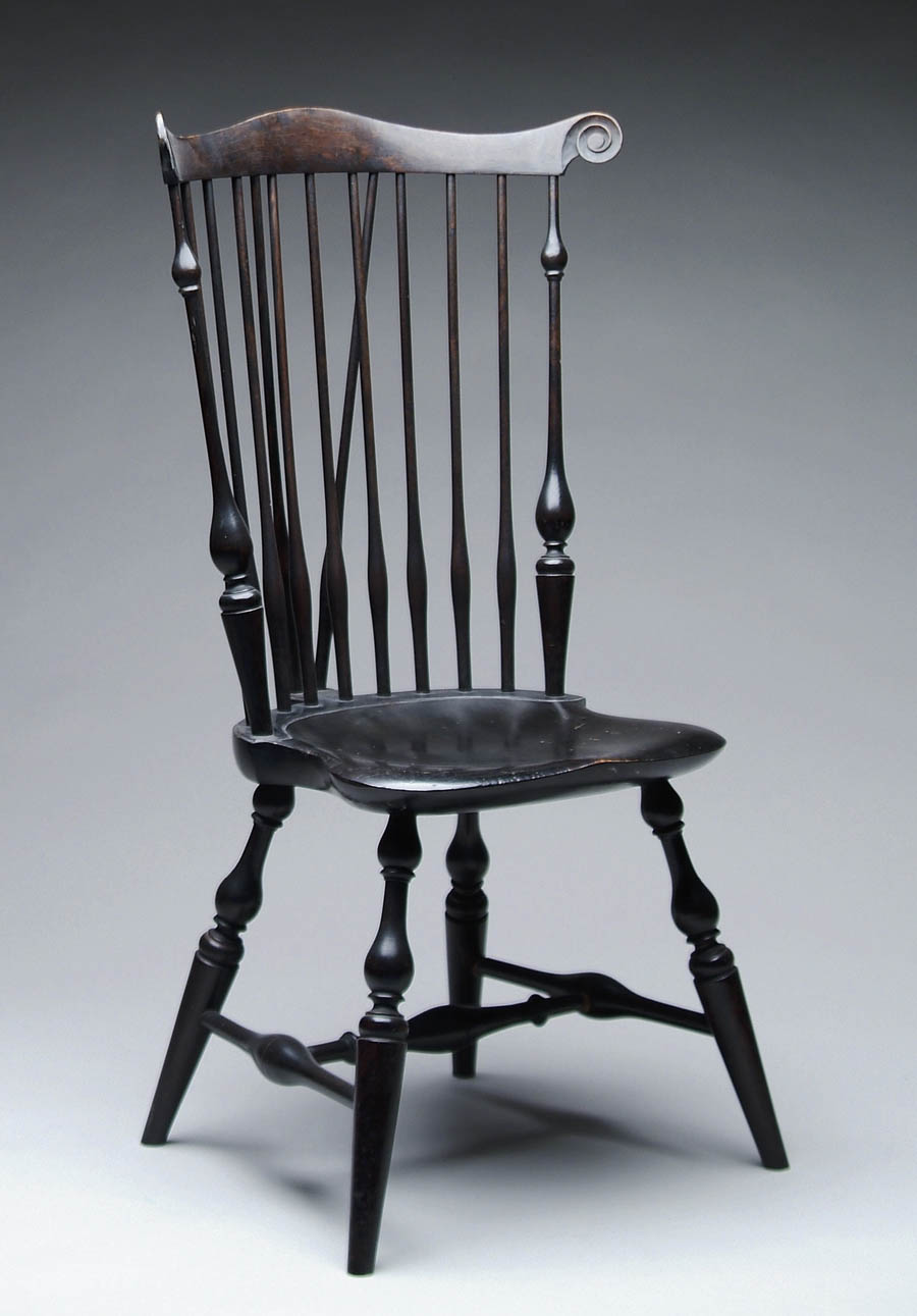 Appraisal: WALLACE NUTTING REPRODUCTION WINDSOR FAN-BACK BRACE-BACK SIDE CHAIR Unsigned but