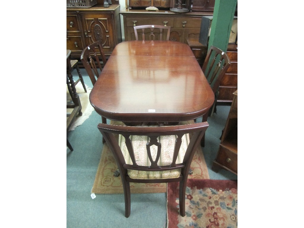 Appraisal: Reproduction Regency style dining table with four chairs and a