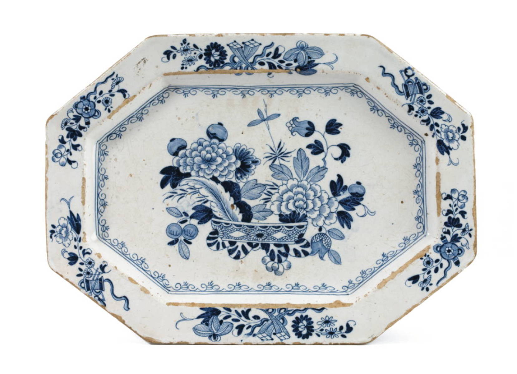 Appraisal: ENGLISH DELFT BLUE AND WHITE PLATTER PROBABLY LIVERPOOL CIRCA -