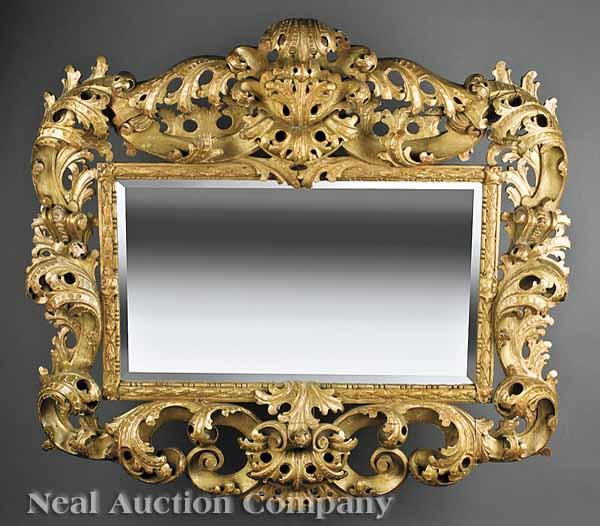 Appraisal: An Antique Continental Carved and Gilded Mirror in the Rococo