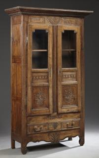 Appraisal: French Provincial Louis XVI Style Carved Walnut Ar French Provincial