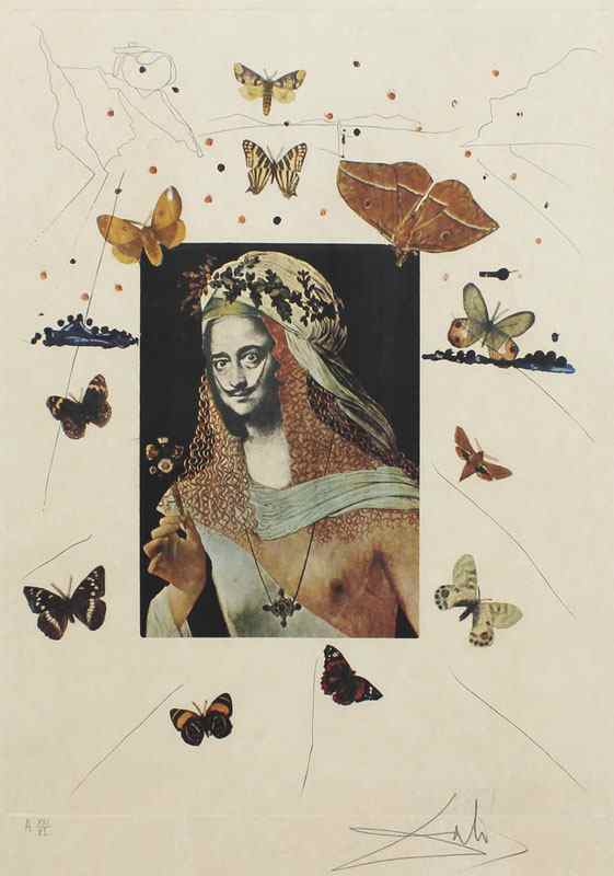 Appraisal: DALI Salvador Spanish - Surrealist Portrait Of Dali Surrounded By