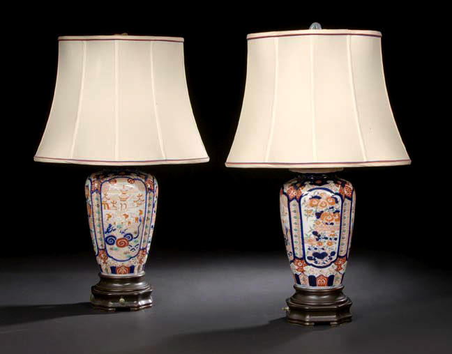 Appraisal: Elegant Pair of Japanese Imari Porcelain Vases th century now