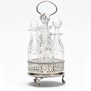 Appraisal: A George III Silver Cruet Set with EL sponsor's mark