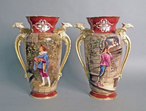 Appraisal: Pair of French porcelain vases early th c h