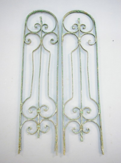 Appraisal: Set of Ten Late Victorian Wrought-Iron Arched-Top Fence Panels with